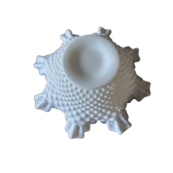Vintage Fenton Hobnail‎ Ruffled Candy Dish - Picture 5 of 6
